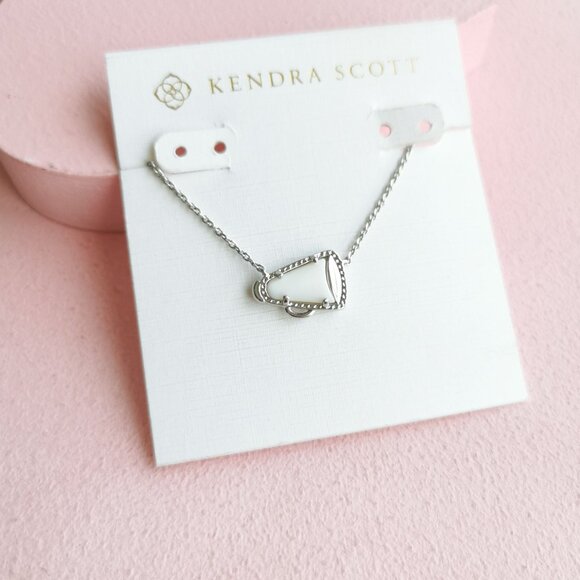 Kendra Scott - Cheer White Mother-of-Pearl Silver Necklace - NEW - Picture 2 of 4